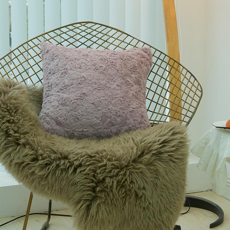 Thick Plush Brushed Sleeping Pillowcase, Living Room Back Pillowcase, Simple Core-free Pillowcase