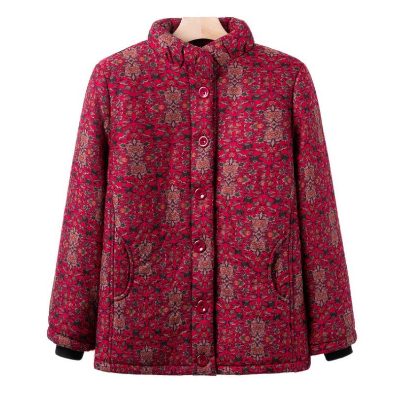 Grandma's autumn and winter velvet thickened padded jacket for the elderly and women's new mother's winter warm jacket