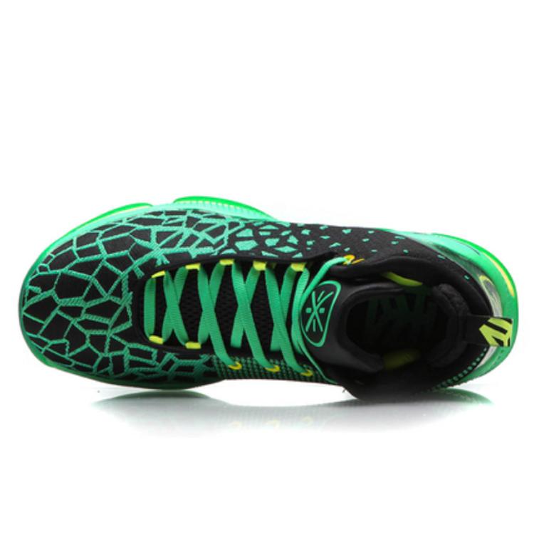 Li Ning Wade Fission 3 Patchwork Lightweight Anti Slip Mid top Basketball Shoes Men's Neon Green ABAM025-1