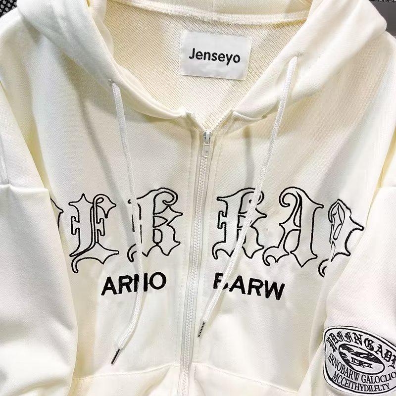 Unisex Amerikanischer Cardigan: Frühlings-/Herbst-Leichtgewichtiger Kapuzenpullover mit Reißverschluss