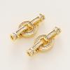 1/2Pcs/Pack 14/18K Gold Plated Inlaid Zircon Connector End Caps Fastener Clasps for DIY Jewelry Bracelet Making Accessories
