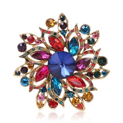 Mix Farbe Kristall Blume Brosche Hochzeit Bouquet Broschen Pin Neue Design Sommer Kleid Schmuck T-Shirt Zubehör