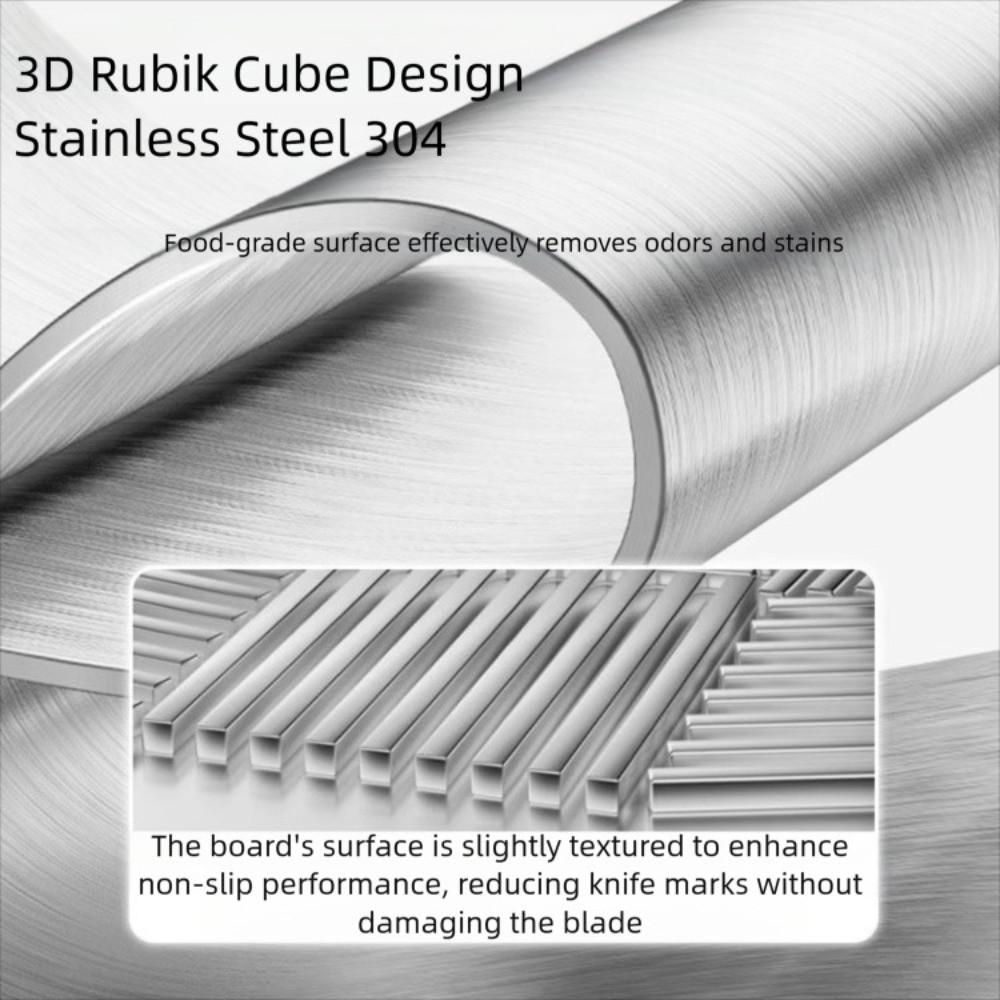 Stainless Steel Cutting Board Double Sided Antibacterial Chopping Board Cut Vegetables Meat Stand-up Cutting Boards Mats