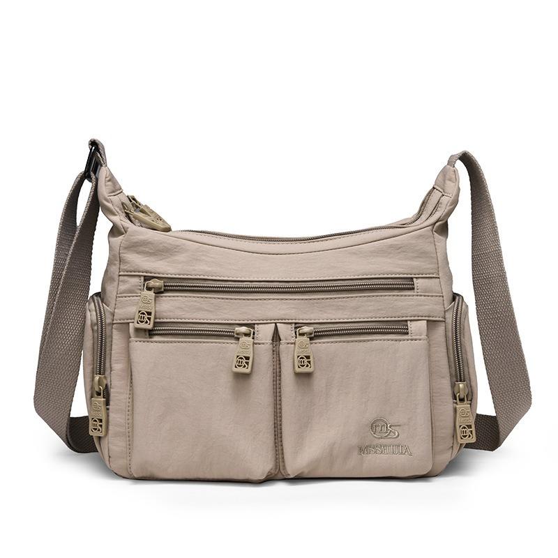 

1pcs Women s Large Capacity Crossbody Bag Multi Pocket Casual Shoulder Bag Minimalist Multi Layer Nylon Travel Bag for Daily Use 26x11x19cm хакі