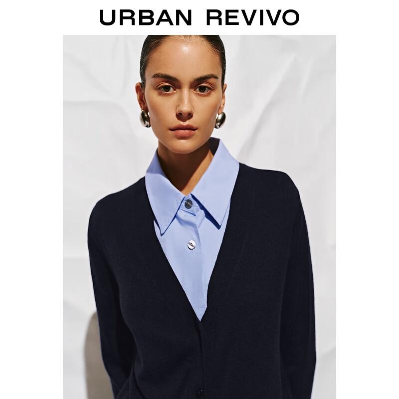 UR 2025 Women's Color-block Short Knit Cardigan