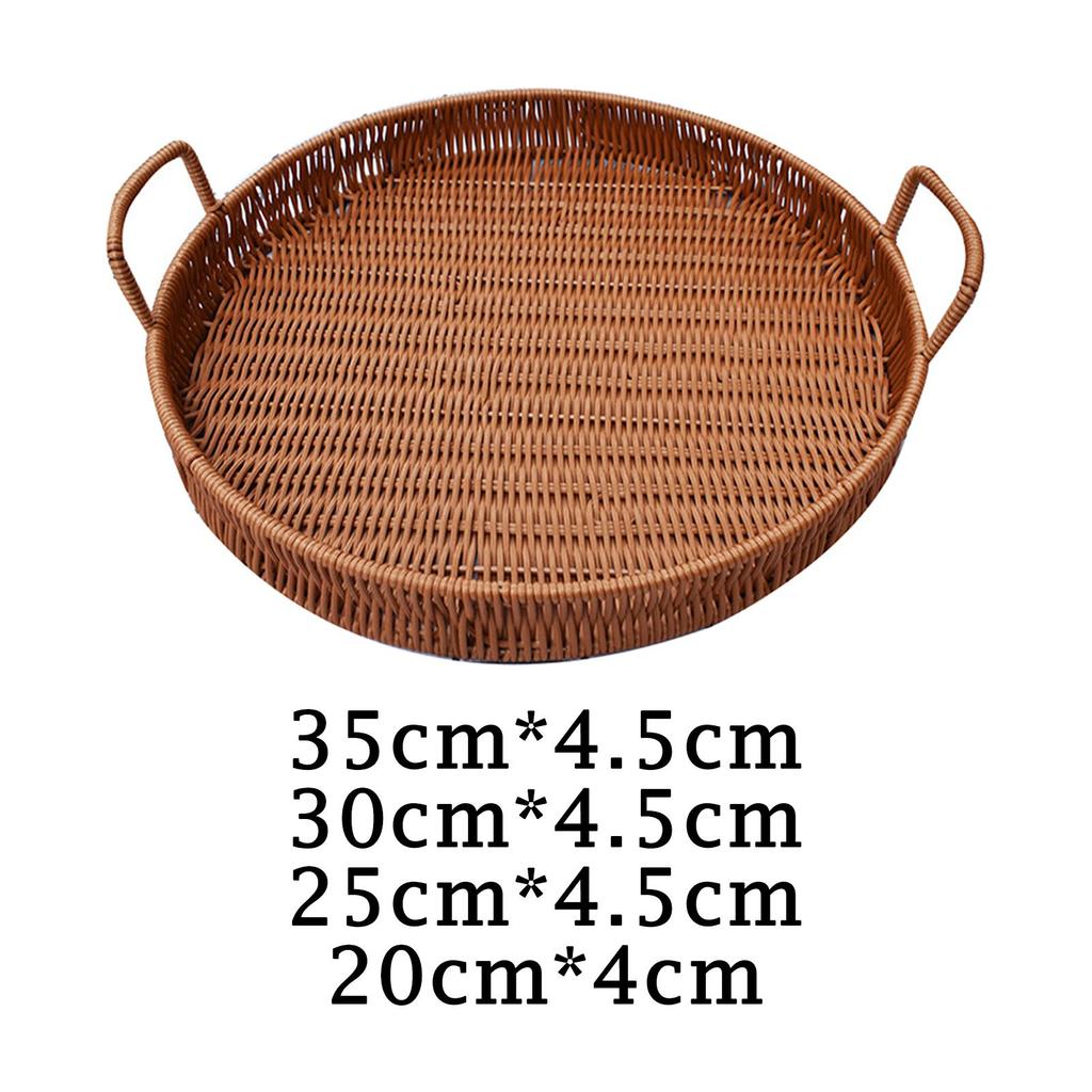 Round Basket Tray Organizer Basket for Desktop Cupboard Living Room