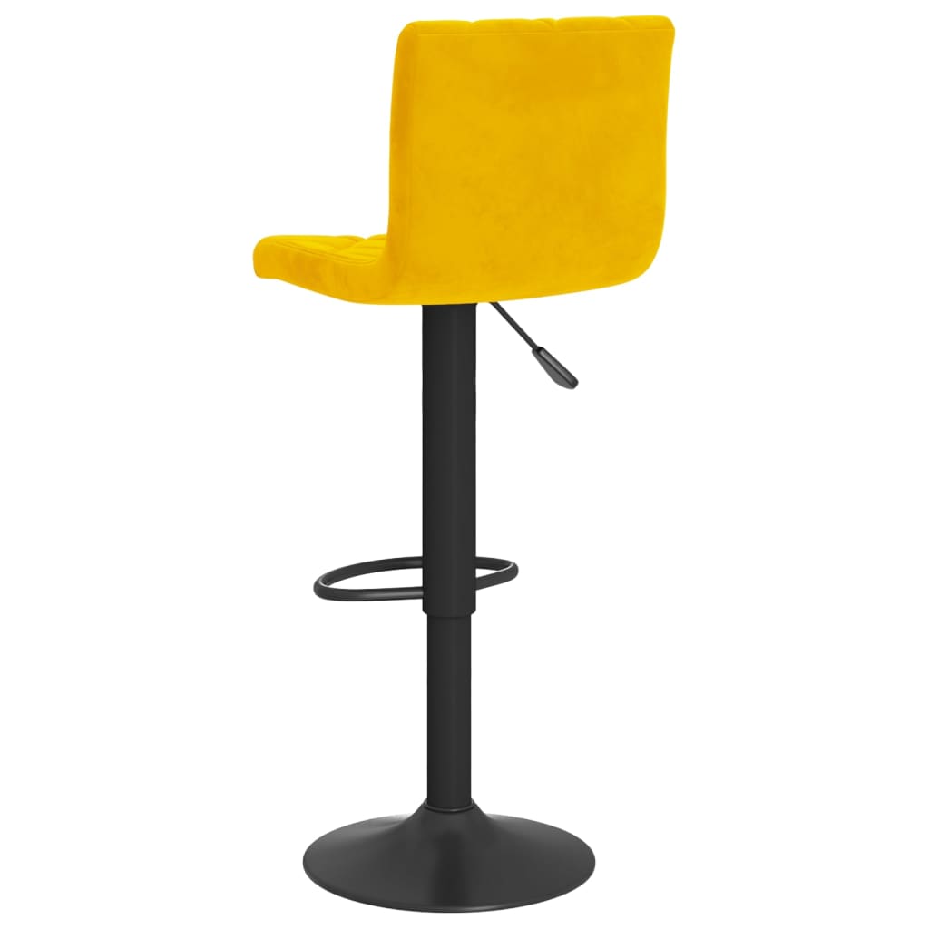 Bar Stools, 2 Pcs, Mustard, Upholstered In Velvet