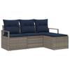 4 Piece Sofa Set Grey Poly Rattan