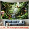 Enchanting Tropical Paradise Tapestry  Vibrant Birds and Lush Greenery Wall Hanging for Home Decor