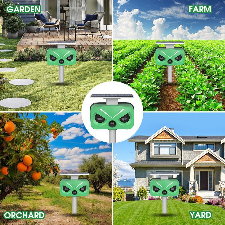 Solar-Powered Multifunctional Animal Repellent for Birds, Cats, and Rodents