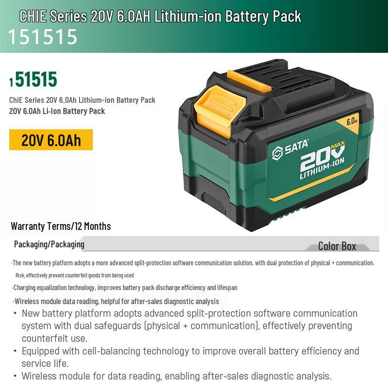 

SATA 151076 High Torque Brushless Electric Impact Wrench with Lithium Battery and Air Duster for Automotive Repair