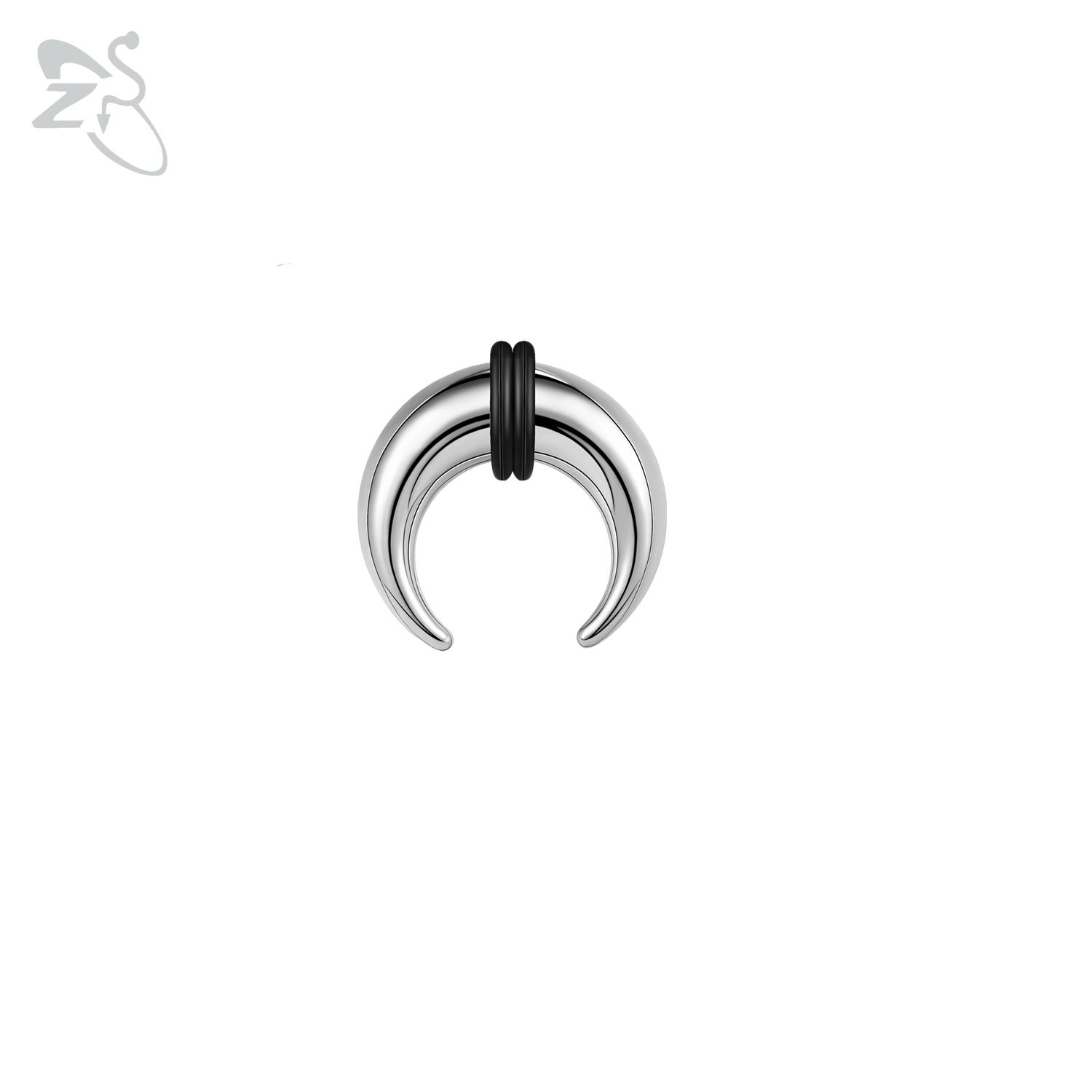 

ZS 1PC Gold Color Septum Ring Spike Stainless Steel Nose Piercing 00G/0G/2G/4G/6G/12G Large Gauge Internal Threaded Ear Expander 5x12mm срібний