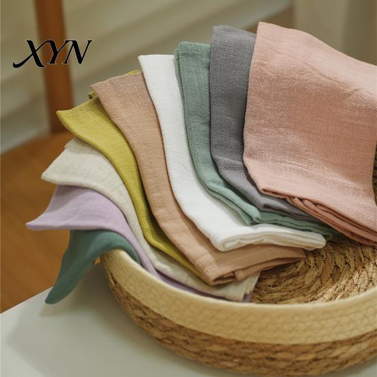 Washable Cloth Napkin Bohemian Linen Napkin, Rustic Machine Fabric 16 Inch Farmhouse Wedding Table Decor Napkins Style for Dining Home Bridal