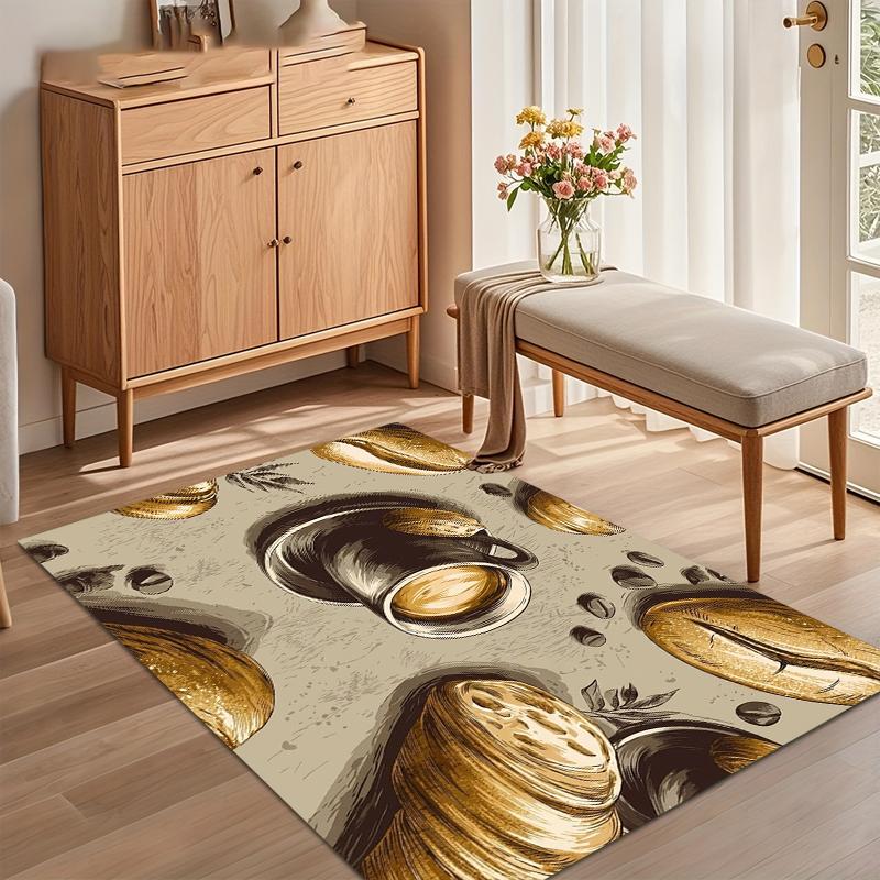 1 Vivid Cofe BeanPrint Carpet Area Anti Slip Colorful Design for Living Room Bedroom Outdoor Terrace Coffee Shop Decoration Rug