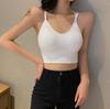 Strappy Cross Hollow Out Back Sports Bandeau with Chest Pads for Women