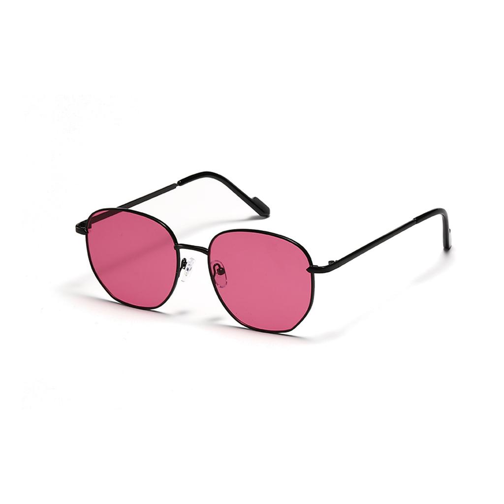 Positive Round Glasses Frame Pink Piece Metal Retro Sunglasses Women'S Sunglasses Men'S