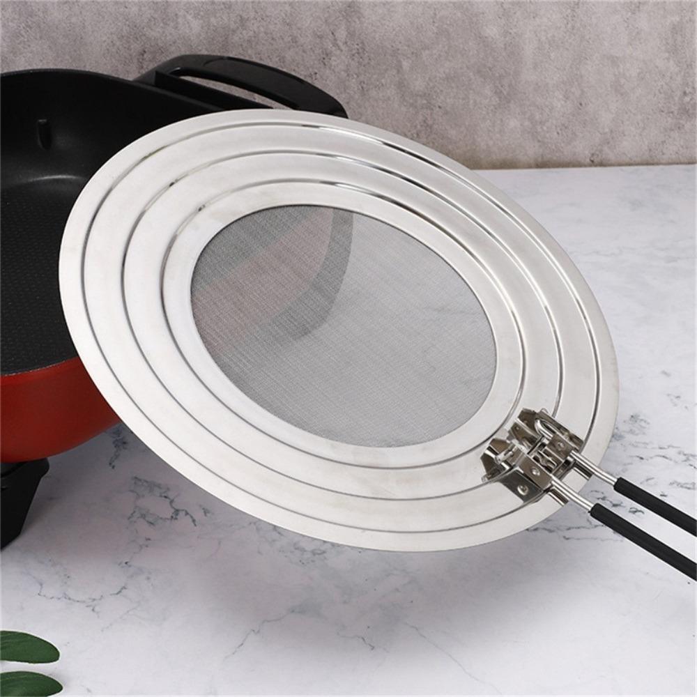 Stainless Steel Oil Shield Guard Foldable Handle Oil Proof Lid Oil Filter Net  Fried