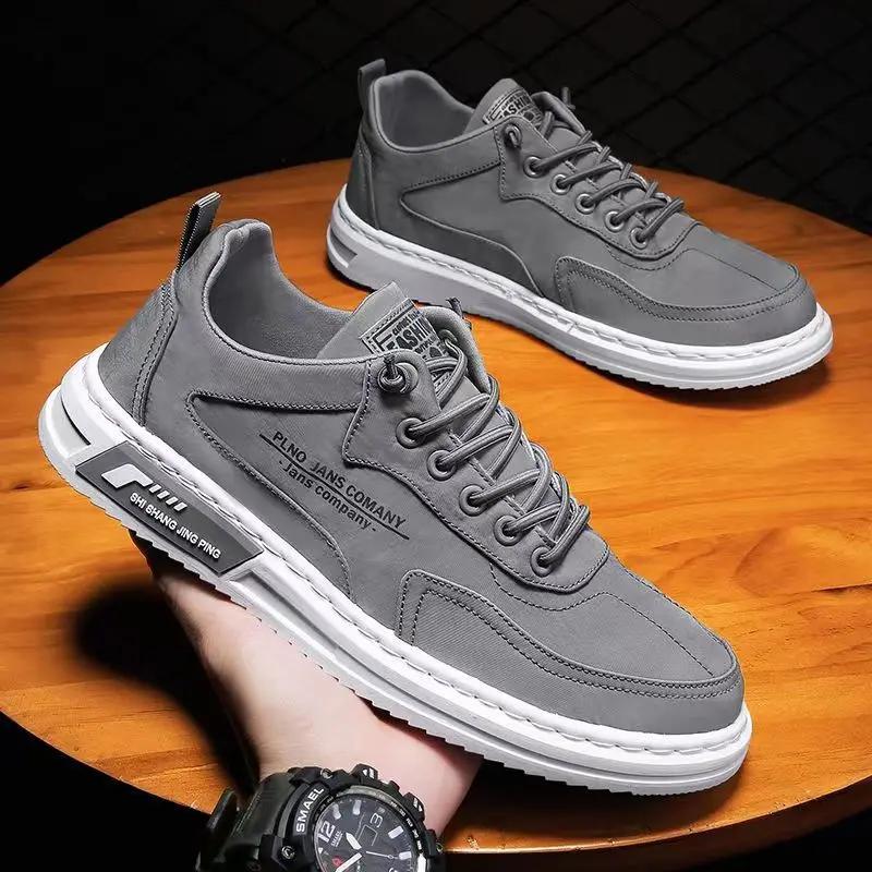 Canvas Shoes Man Summer Breathable Men Casual Shoe Lace-up Lightweight Flat Shoes for Men Non-slip Wear-resistant Sport Sneakers