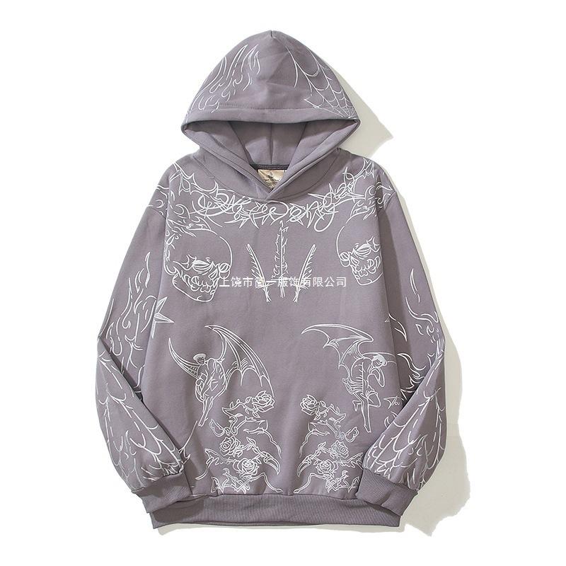 In spring and autumn, European and American street trendy brands, trendy personality demons, the same 3D digital printing sweater for men and women