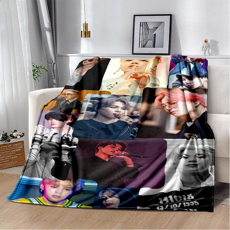 29 Style New Kpop JIMIN Kim Seok Jin Star Blanket,Soft Throw Blanket for Home Bedroom Bed Sofa Travel Office Cover Kids