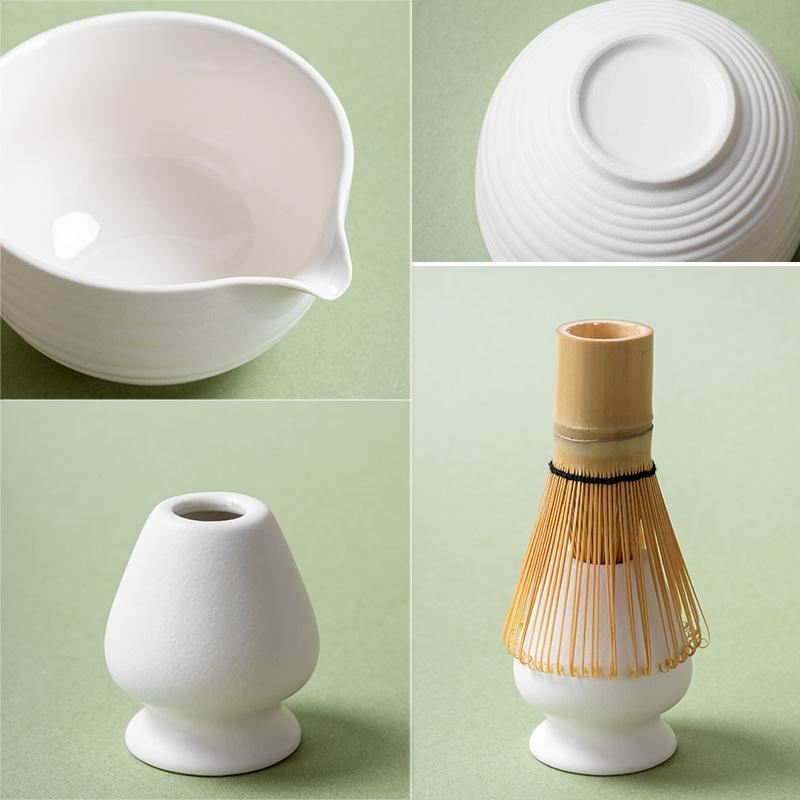 Matcha Whisk Set, 8Pcs Floral Ceramic Matcha Set Matcha Thoughtful Matcha Whisk Gift for Matcha Lover
