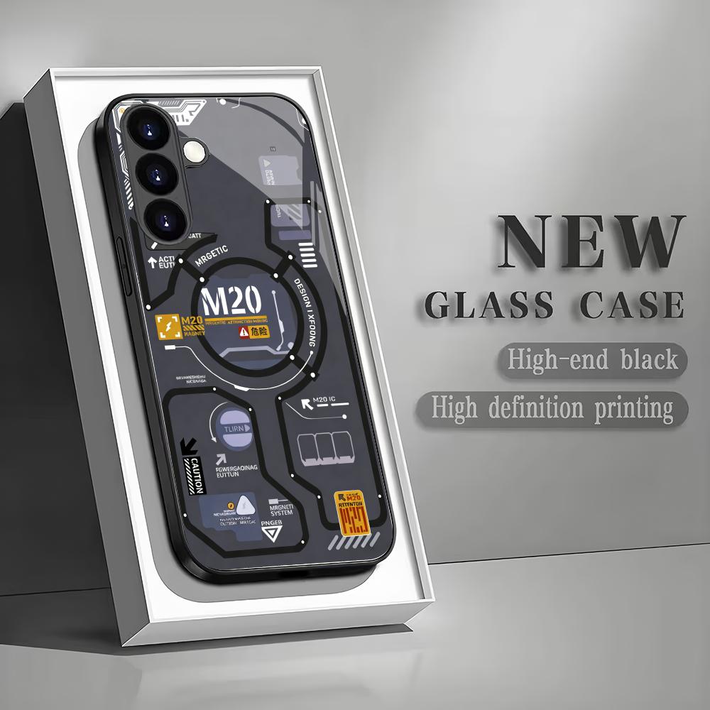 Creative Circuit Board Tempered Glass Phone Case Suitable for Samsung Galaxy S26 S25 S24 S22 S21 S20 FE/Ultra/Plus Fashion