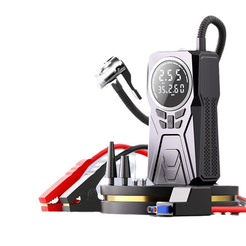 Car Wireless Inflator & Jump Starter Power Bank with Emergency Air Pump.