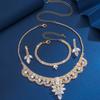 Mode Schlüsselbeinkette Ohrringe Armband Set Zirkon Schmuck Voll Diamant Krallenkette Strass Halskette Set Accessoires Frauen