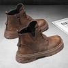 Ankle Boots Men's Denim Boots Rubber Sole Men Work Shoe Brown Motorcycle Shoes Platform Designer Shoes  Classic Short Boots