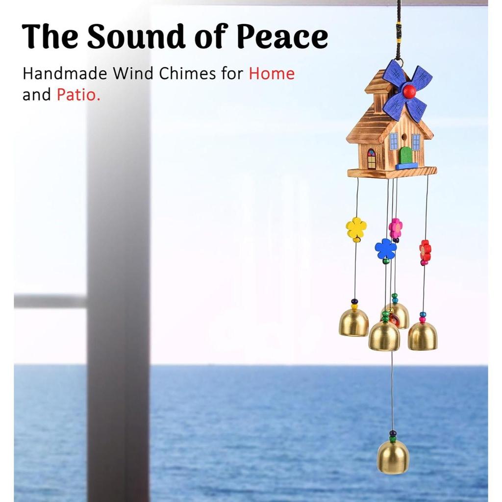 Wind Chimes for Home & Balcony Decor, Metal Hanging Outdoor Garden Terrace, Feng Shui Positive Energy Good Luck & Vastu