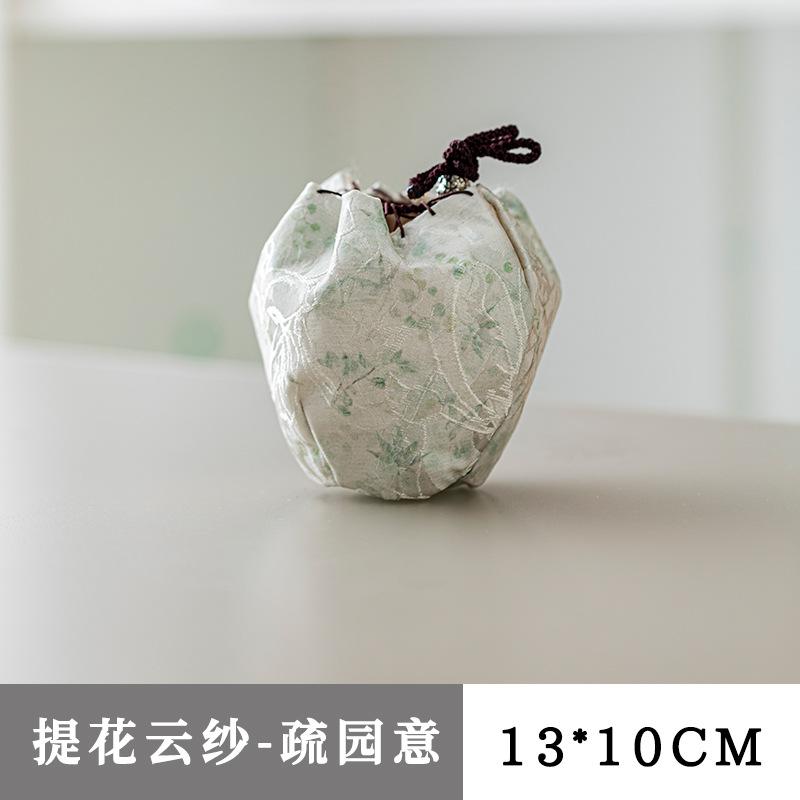 Chinese Style Small Storage Bag Vintage Portable Candy Storage Bag Tea Ceremony Thicken Protective Cup Bag Outdoor Accessories