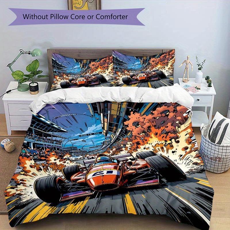 3pcs Racing Storm 1Cover + 2Pillowcases, PillowInserts NotIncluded, Machine Washable, All - Season Use, Suitable for Bedroom Guest Room61
