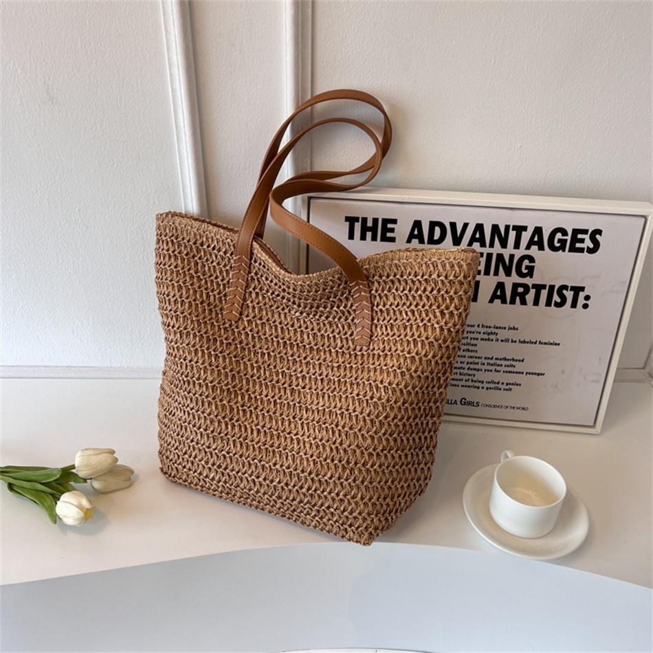 Women's Straw Shoulder Bag Feminine Bag Luxury Large Capacity Designer Fashion Travel Beach Designer