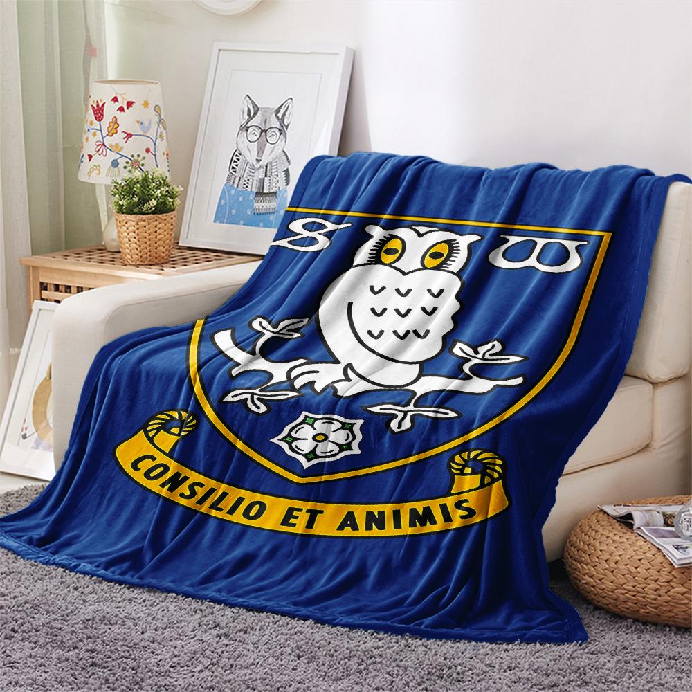 1 szt. Koc flanelowy z nadrukiem Sheffield Wednesday Football Club, Wysokiej jakości, na wszystkie pory roku, Wystrój domu, Ciepło i komfort, Idealny na prezenty świąteczne