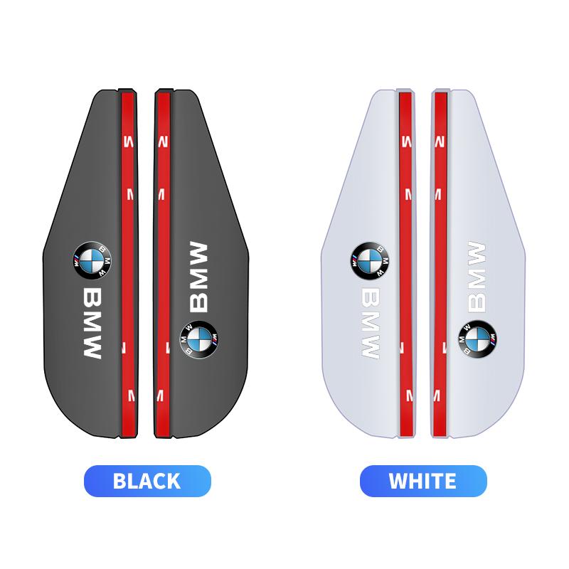 

For BMW 2Pcs PVC Car Rearview Rain Eyebrow Transparent Stickers For BMW M 50th Kith E36 E60 E90 X2 X1 X3 X5 E46 E39 E70 M3 M5 M6 black