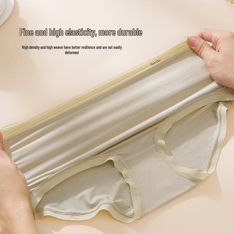 Women's Butt Lifting Antibacterial Modal Mid-Waist Seamless Plus Size Briefs