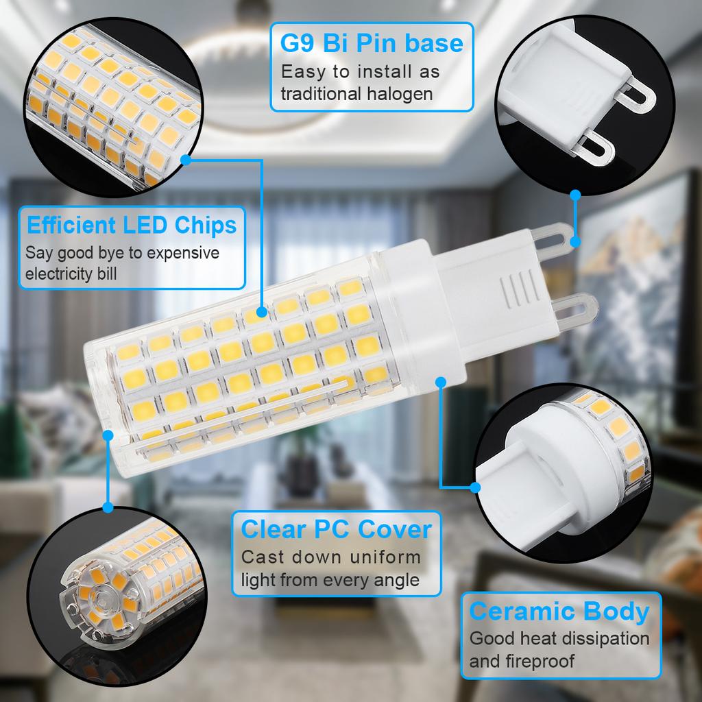 G9 LED Bulbs 10W 110V 1000LM Dimmable LED Light Bulb