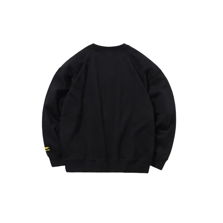 Li-Ning New York Fashion Week Loose Pullover Sweatshirt Men Tops Black AWDP737-2