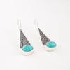 Natural Blue Turquoise Gemstone 925 Sterling Silver Women Handmade Earrings 1.9" EE-165-23