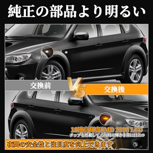 POPMOTORZ Subaru LED Side Marker Blinker Impreza/XV/Anesis/Sport/G4 WRX Forester LED Flowing Light Side Blinker Smoke Lens