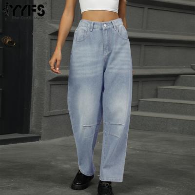 Pantaloni e capris a vita alta con stampa tinta unita casual alla moda da donna