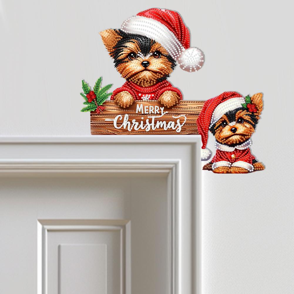 DIY Xmas Diamond Painting Door Corner Pendants Diamond Arts Set Door Frame Hanging Decor Wooden Door Decoration for House Layout