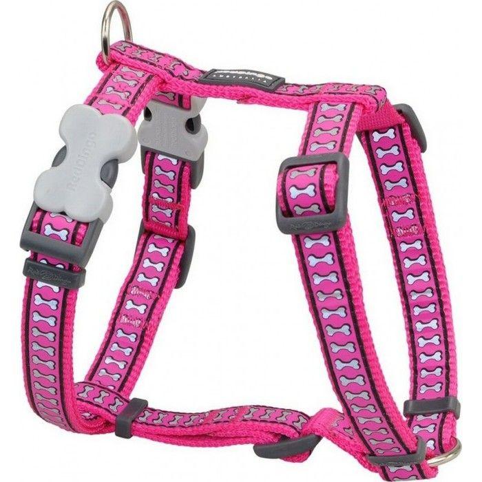 

Reflective Dog Harness - Red Dingo - Fuchsia - Size XL - Secure - Durable фуксія