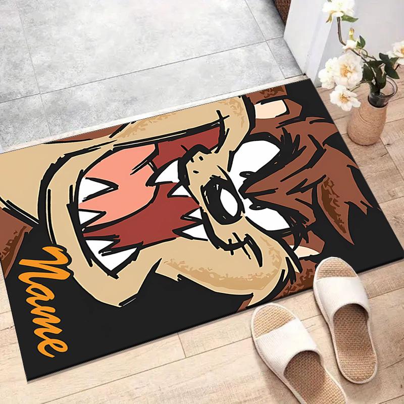 Custom Taz Mat Personalized Name, Polyester Washable Indoor Entryway Rug, Gift for Christmas, Easter, Thanksgiving Day