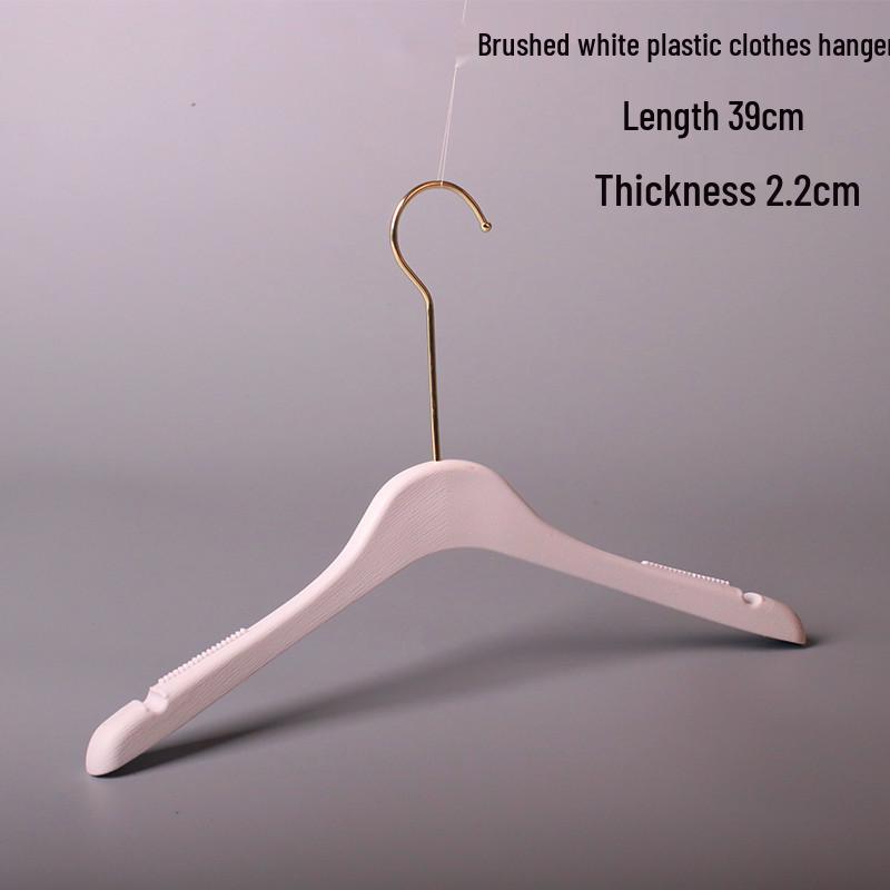 White Plastic Women's Clothing Hanger with Pant Clips for Live Streaming and Household Use