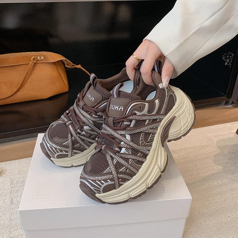 Paris spider strap dad shoes girl 2025 autumn new mesh versatile platform sports casual shoes trend