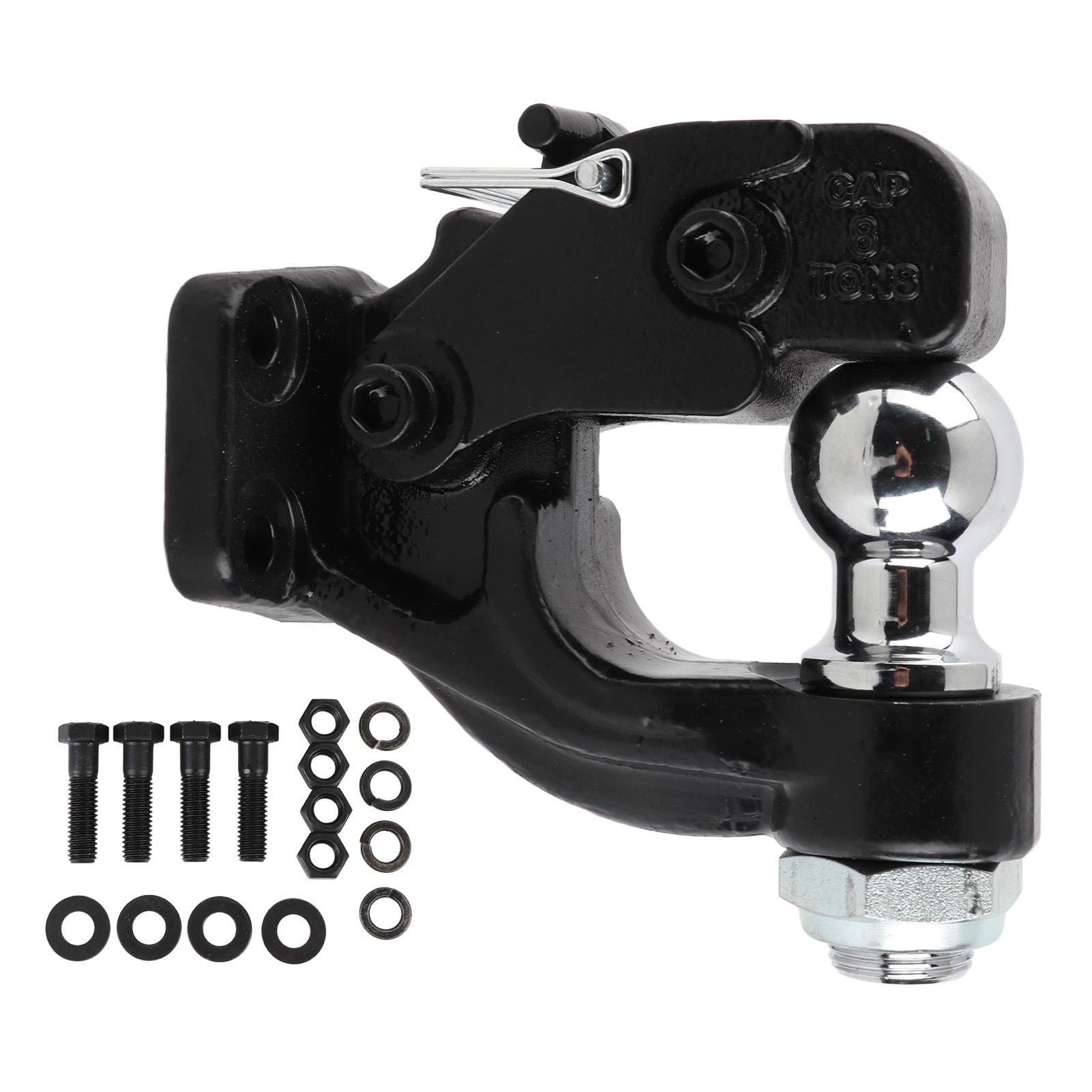 

Pintle Hook Combination Hitch Receiver with 2 In Ball Black Powder Coated 8 Ton Combination Hitch