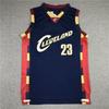 Men Women Basketball Tank Top Cleveland Cavaliers Retro 23 Orange Red Navy Blue Breathable Modal Sport Vest