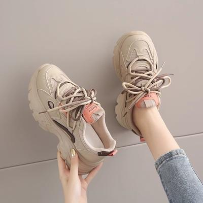 Chaussures Femme Rétro Mode Printemps Automne Chaussures à Plateforme Color Block Baskets Décontractées Chaussures de Créateur de Mode Baskets Femme Polyvalentes