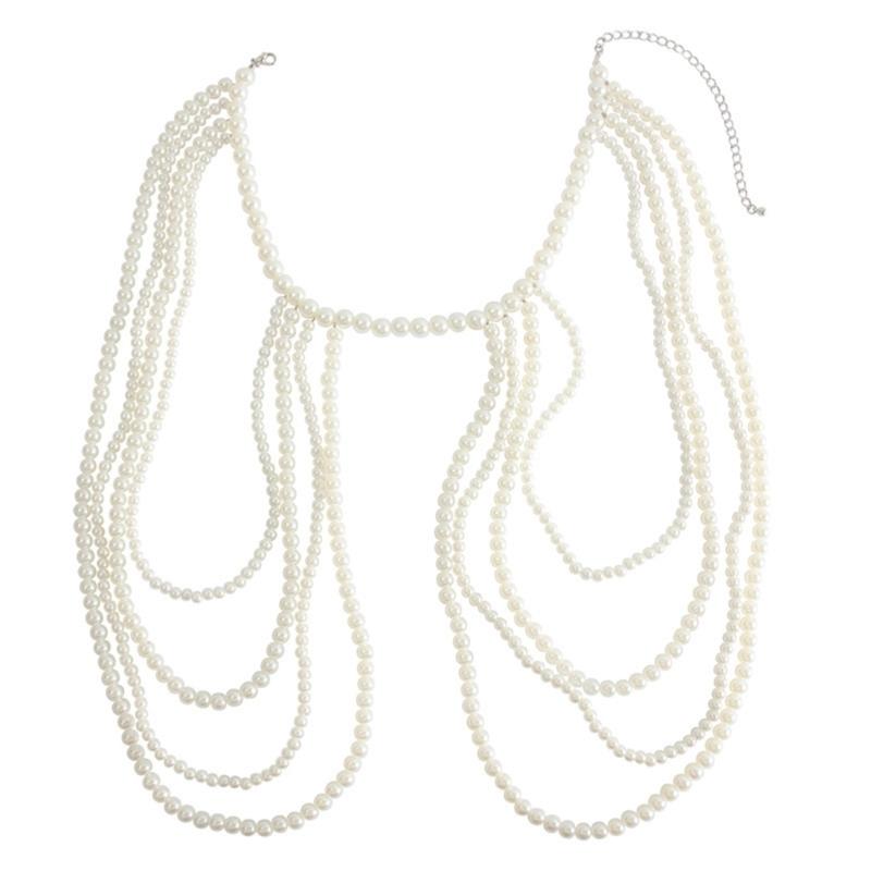 

Lightweight Imitation Pearls Shoulder Chain Accessory for Parties Fashionable Women Body Accessories Wedding Jewelry